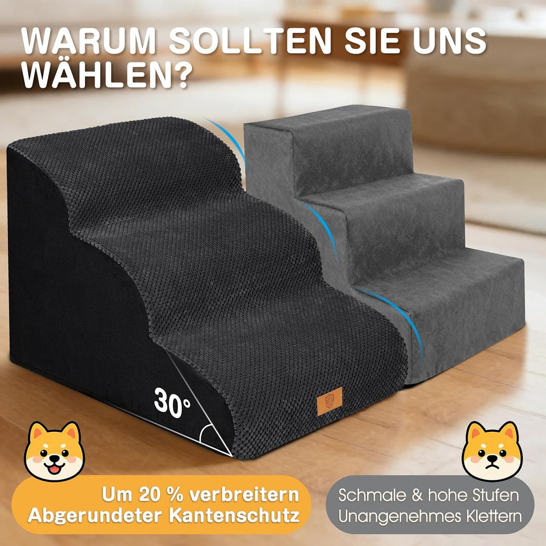 Zvonema Hundetreppe für kleine Hunde, Haustiertreppe,wasserdicht Hundetreppe 40 cm Hoch, Waschbarer