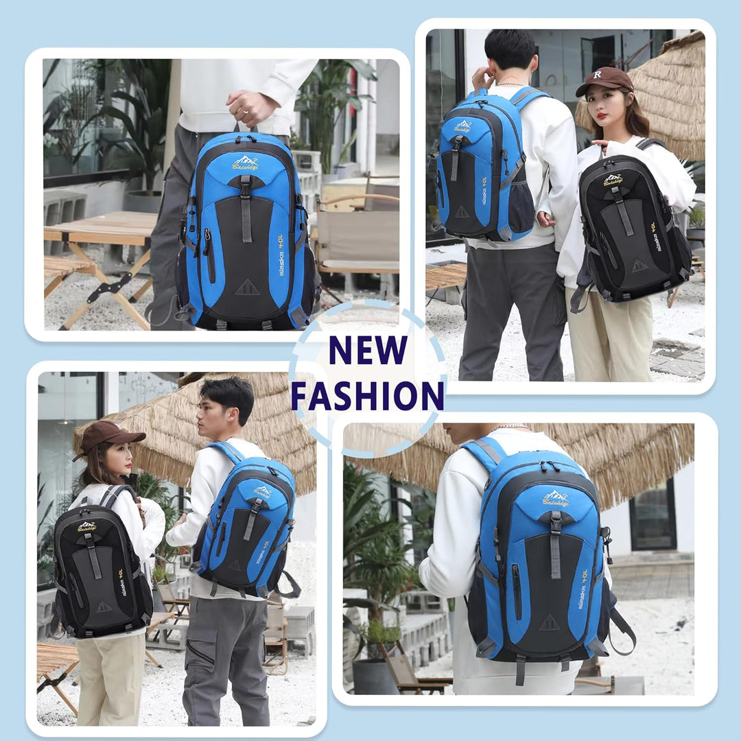 Wanderrucksack Herren Damen 40L Wasserdichter Rucksack Leicht Gross Reiserucksack，Outdoorrucksack mi