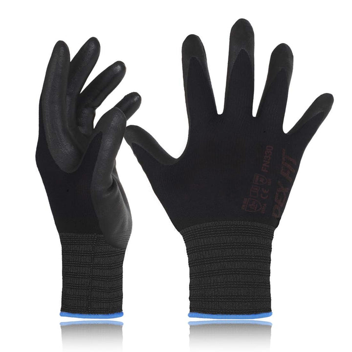 DEX FIT Nitrilschaum Arbeitshandschuhe FN330 – 3D-Komfort, Dehnbare Passform, Fester Griff, Dünn und