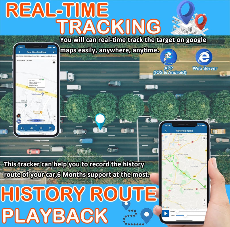 Mini GPS Tracker 4G GPS Ortung Echtzeit Tracking GPS Geräte für Auto, Fahrrad, Senioren, Kinder, Mot