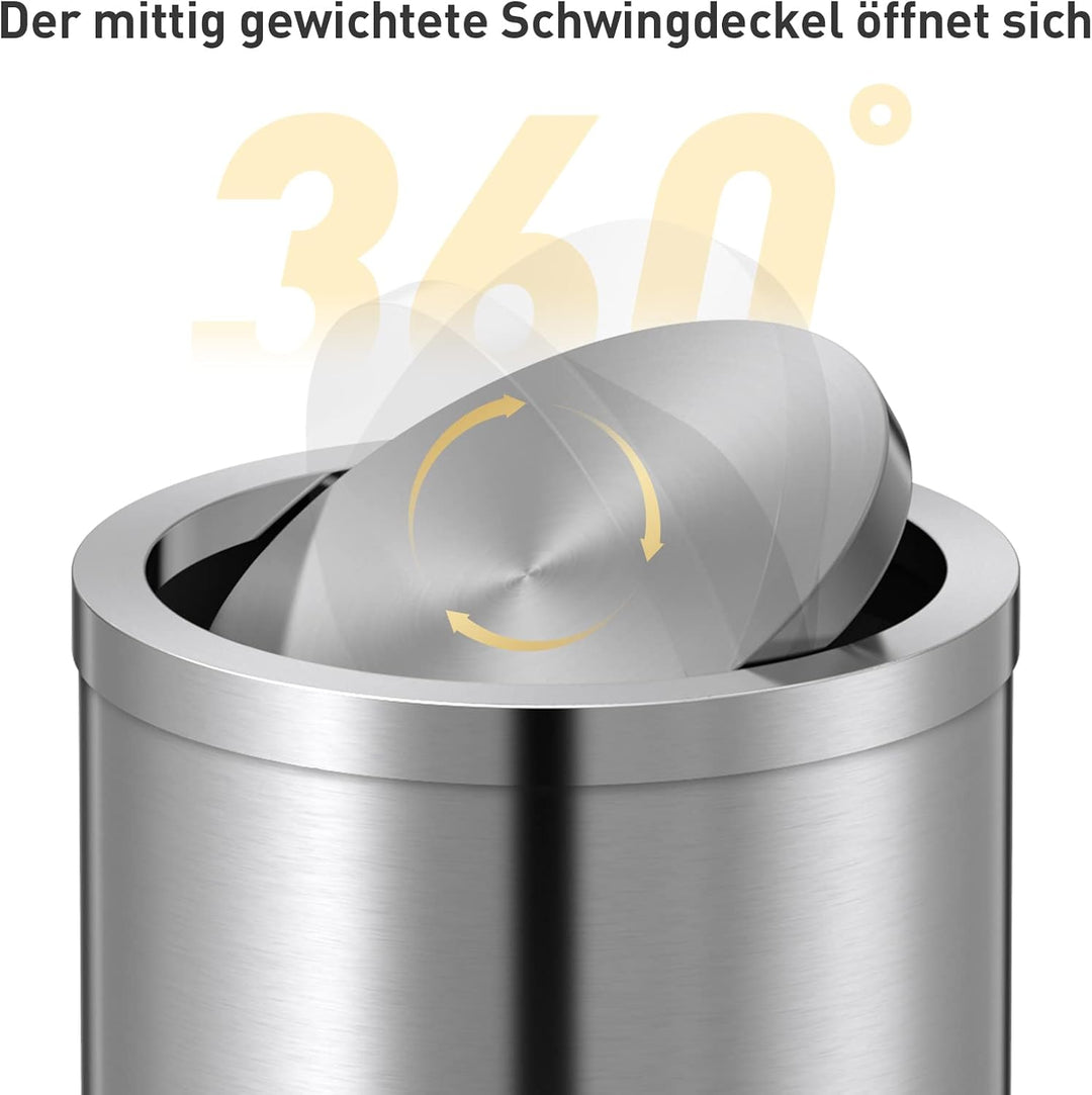 Mbillion Mülleimer mit Deckel, kleiner Mülleimer, niedlicher Metall-Mülleimer für die Arbeitsplatte,