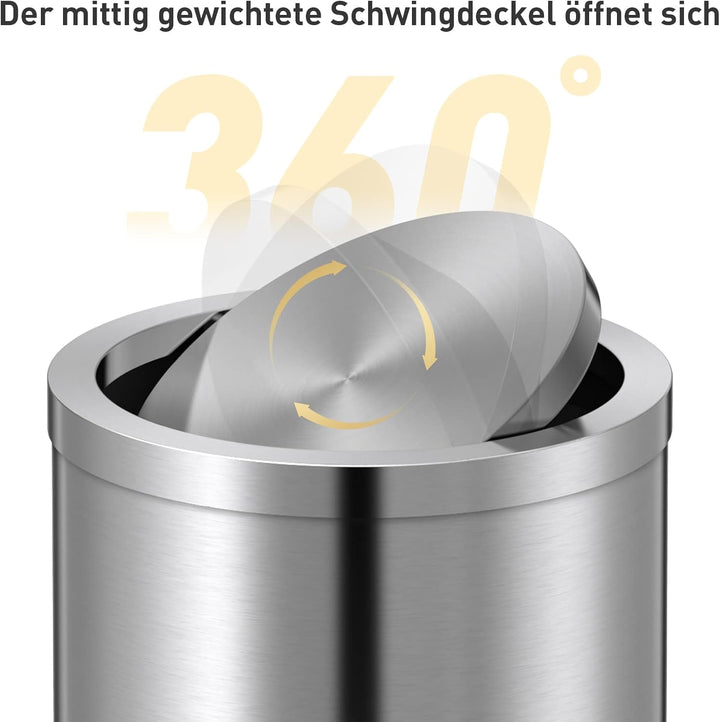 Mbillion Mülleimer mit Deckel, kleiner Mülleimer, niedlicher Metall-Mülleimer für die Arbeitsplatte,