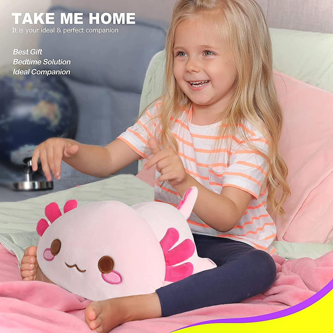 shownicer Plüschtier Axolotl Kuscheltier Stofftier Kawaii Axolotl Plüsch Kissen Spielzeug Wurfkissen