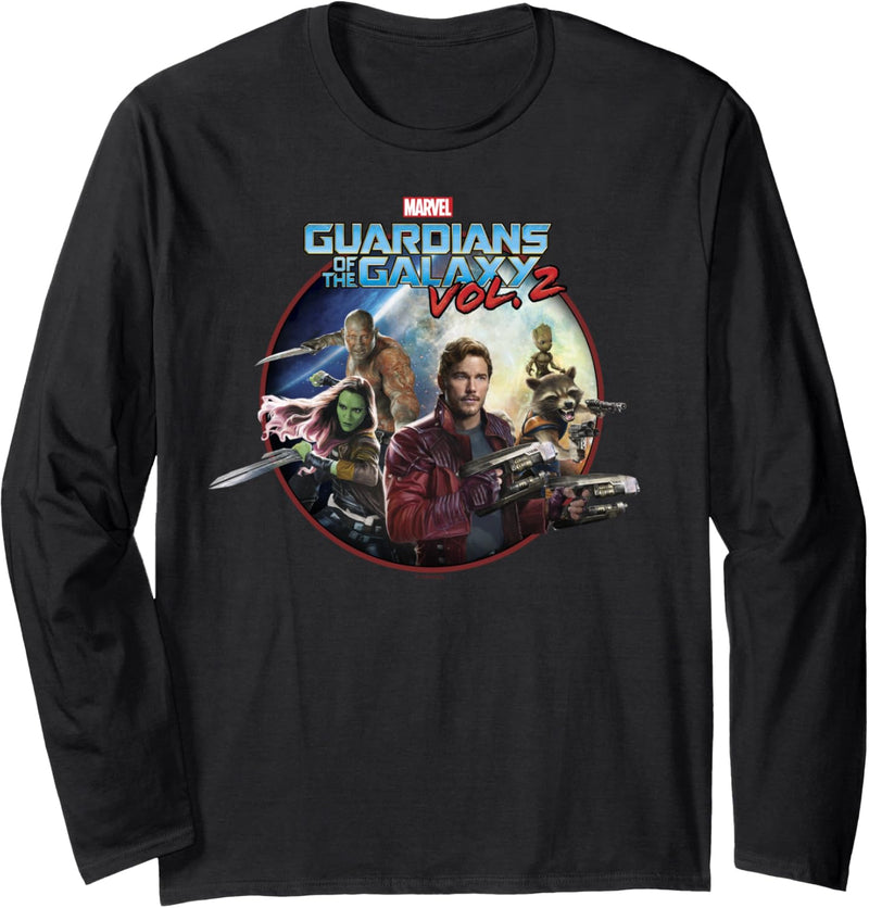 Marvel Guardians Of The Galaxy Vol. 2 Group Title Logo Langarmshirt