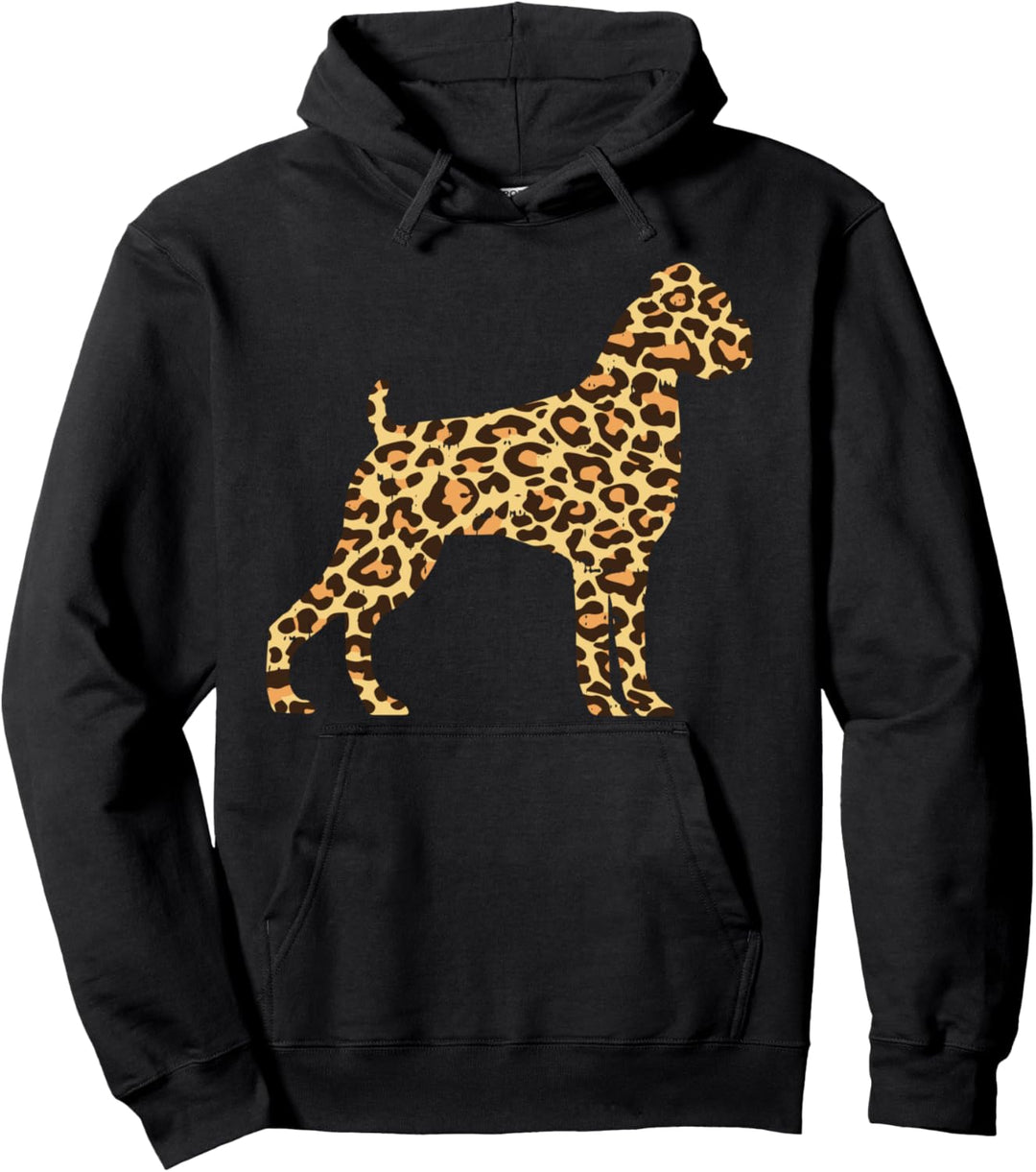 Leopard Print Boxer Cute Animal Pet Dog Girls Women Gift Pullover Hoodie