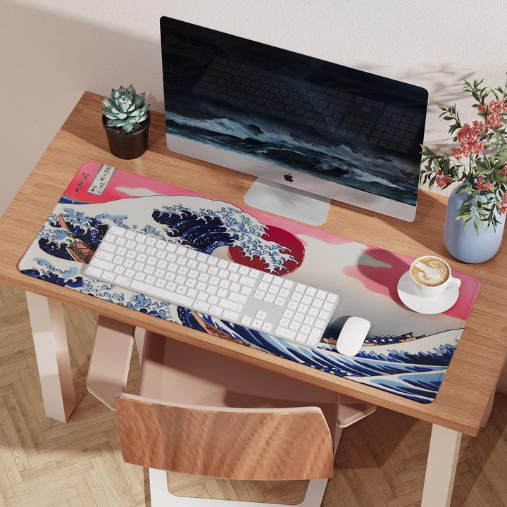 EFISH Japan Art Kanagawa Surfen Mauspad XL (800 × 300 × 3 MM) - Erweiterte Schreibtisch-Pad mit Genä