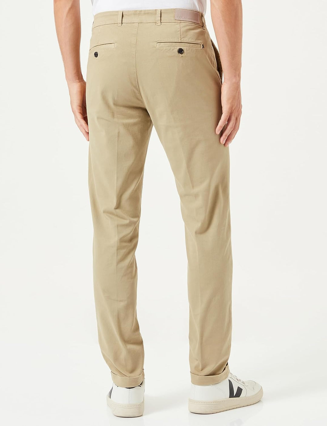 Replay Herren Chino Brad Straight-Fit 29W / 32L Khaki 597, 29W / 32L Khaki 597