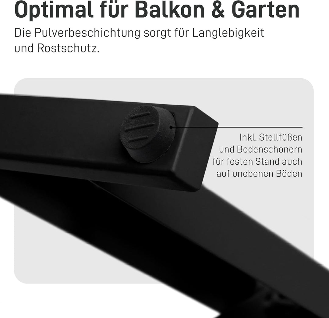 Natural Goods Berlin 2er Set I-Form Gestell für Bierzeltgarnitur (Schwarz, 70x42 cm) – Klappbare Met