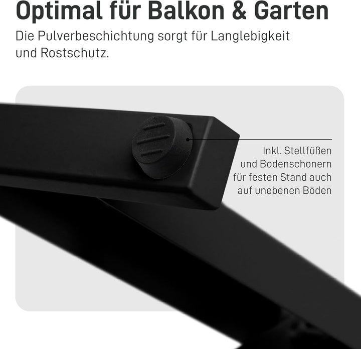 Natural Goods Berlin 2er Set I-Form Gestell für Bierzeltgarnitur (Schwarz, 70x42 cm) – Klappbare Met