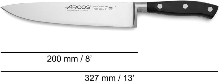 Arcos Küchenmesser-Set: 1 Schälmesser + Santoku + Chefmesser - Set für Köche mit Edelstahlklinge und