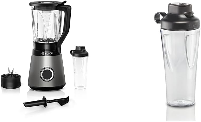 Bosch Standmixer VitaPower Serie 4 MMB6174SN, verbesserte Version & e MMZBT01B, Smoothie-ToGo-Flasch
