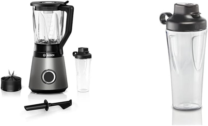 Bosch Standmixer VitaPower Serie 4 MMB6174SN, verbesserte Version & e MMZBT01B, Smoothie-ToGo-Flasch