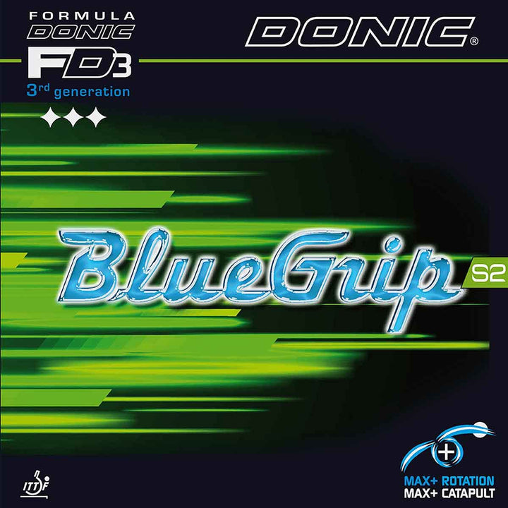 Donic Belag BlueGrip S2 Schwarz 1,8 mm, Schwarz 1,8 mm