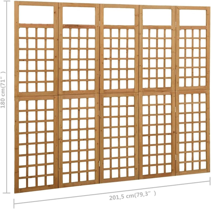 vidaXL Tannenholz Massiv Paravent Spalier 5-TLG. Rankhilfe Raumtrenner Raumteiler Trennwand Umkleide
