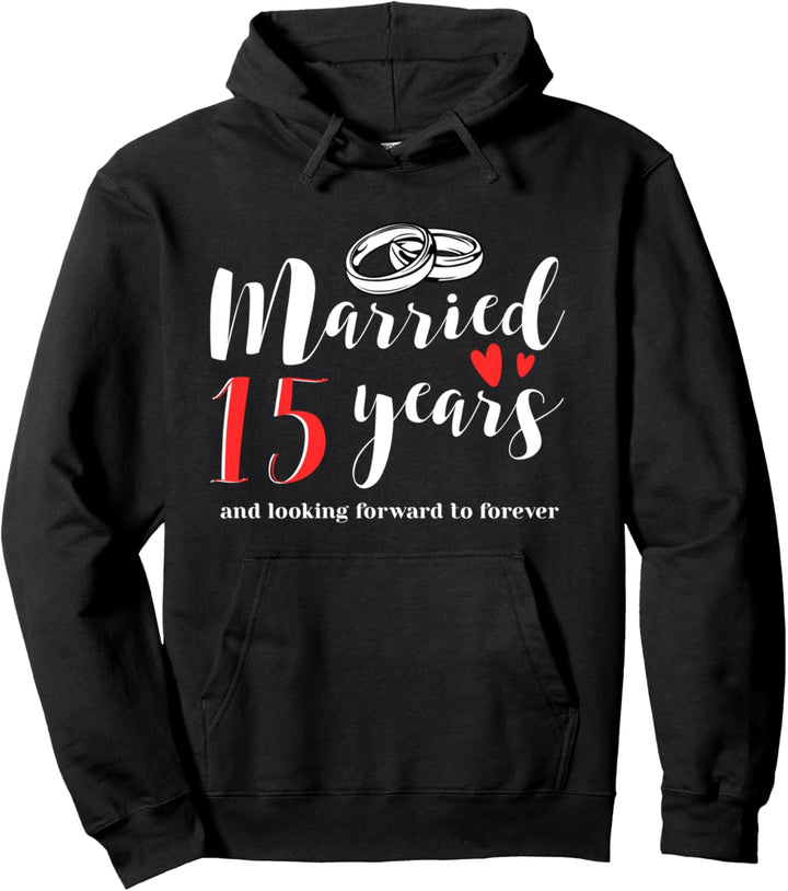 15 Jahre Hochzeitstag Verheiratet Hochzeit Kristallhochzeit Pullover Hoodie