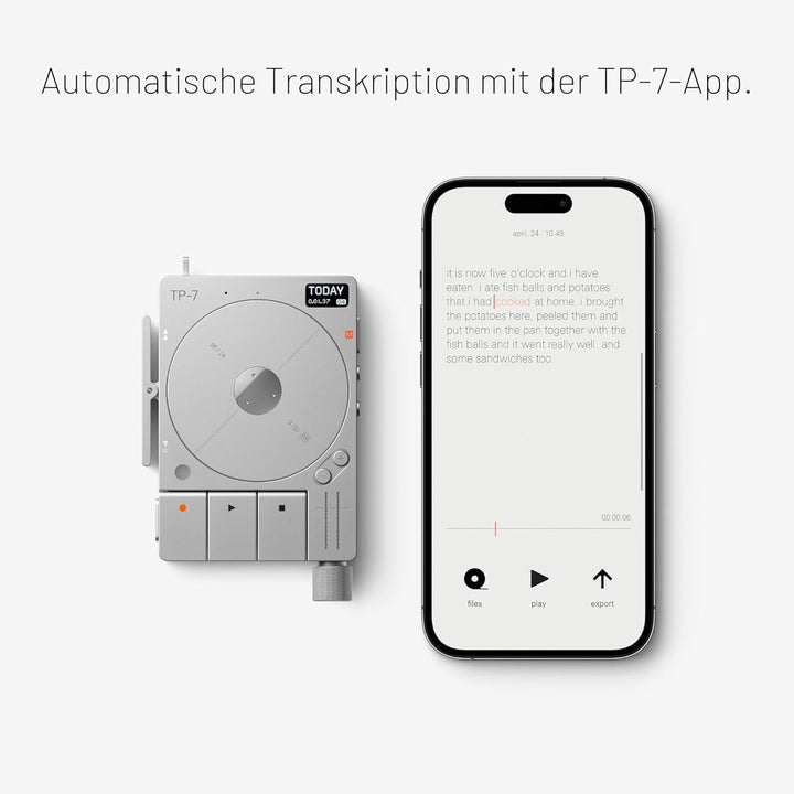 teenage engineering TP–7 tragbares Aufnahmegerät, mit USB-C-Audiointerface, Bluetooth, internes Mikr