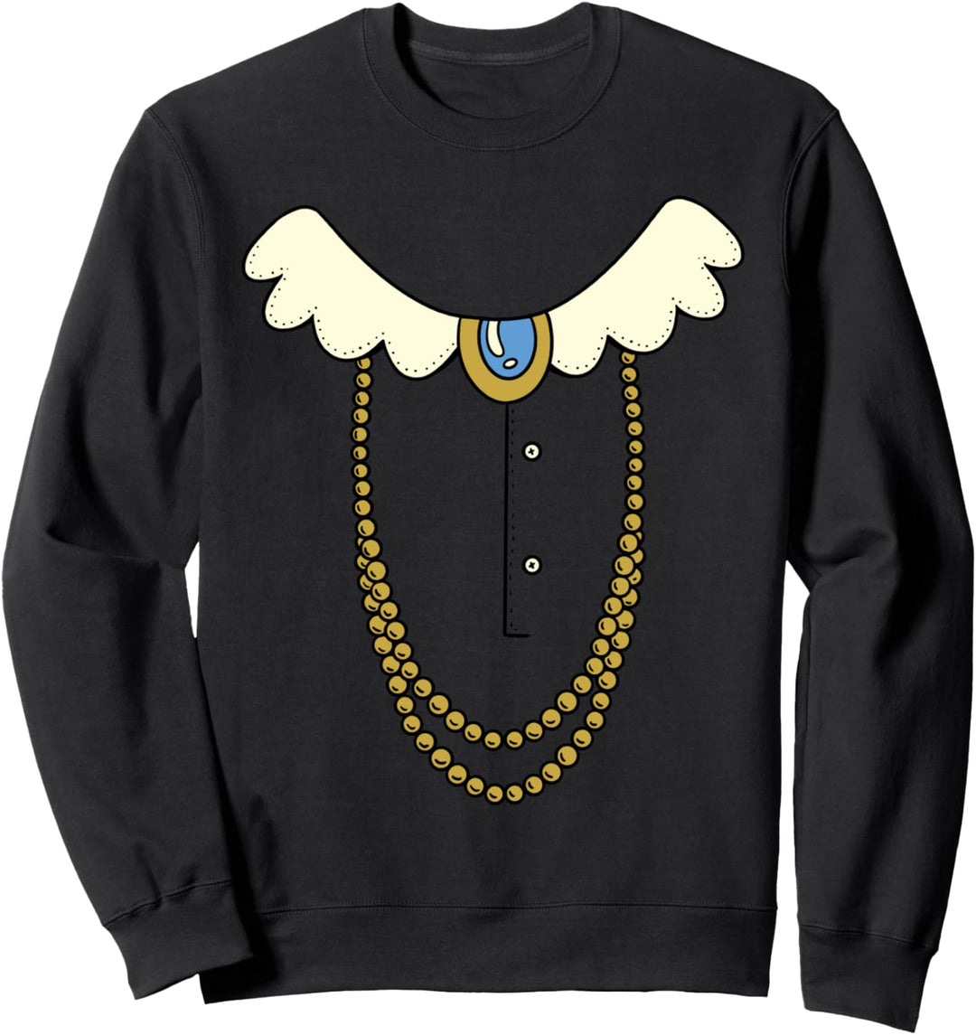 Alte Dame Kirchenkostüm Vintage Fliege Brosche Perlen Sweatshirt