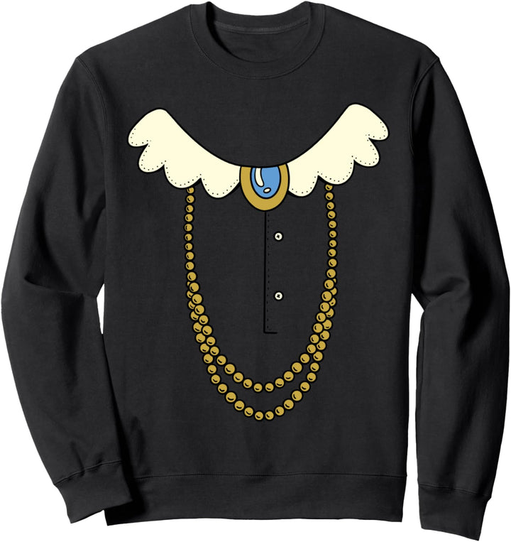 Alte Dame Kirchenkostüm Vintage Fliege Brosche Perlen Sweatshirt