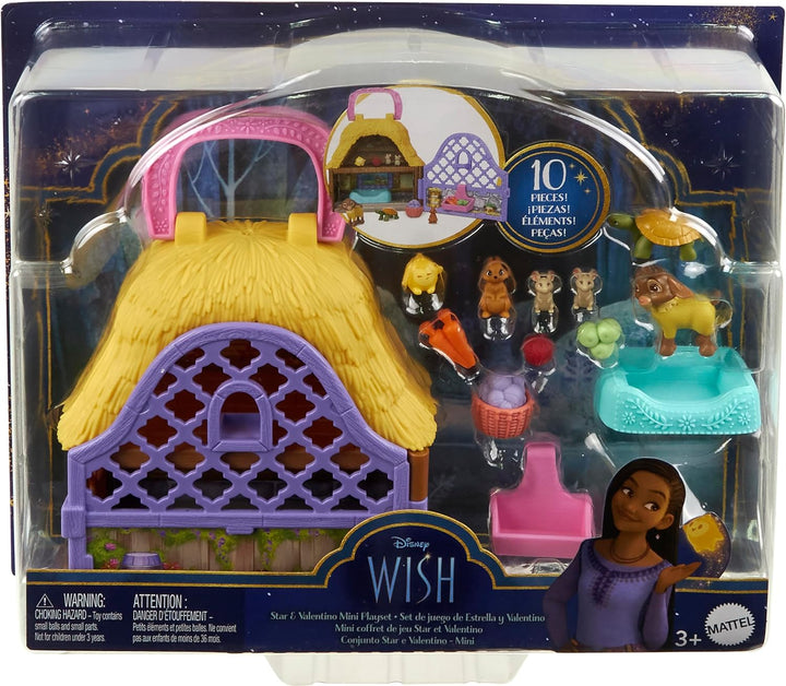 Mattel Disneys Wish Stern und Valentino Mini-Spielset mit Ziege und Stern Minifiguren und 10 Zubehör