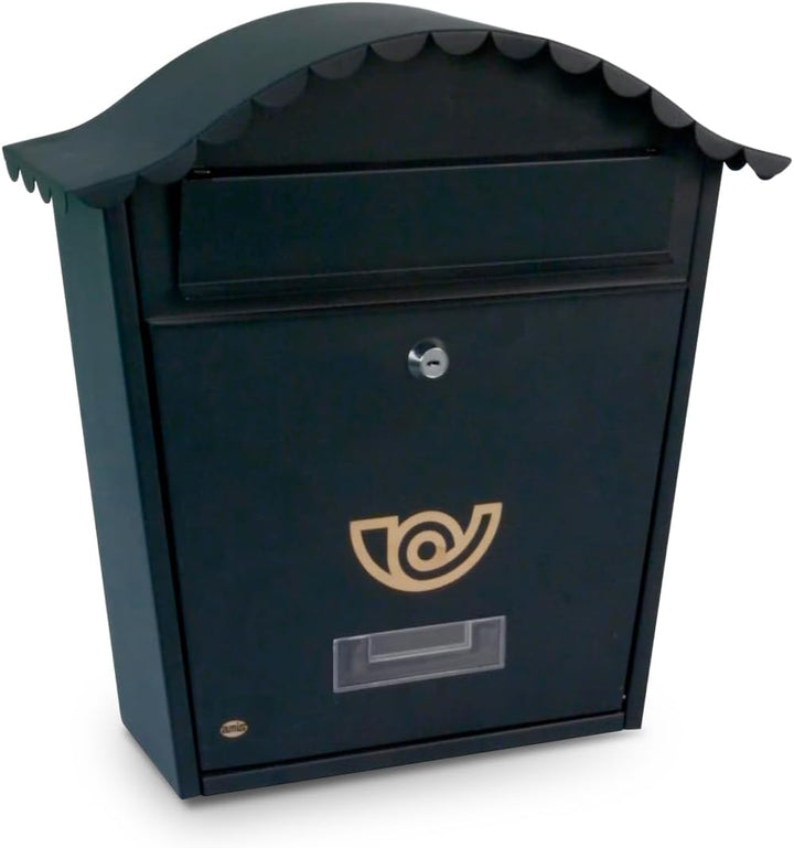 Amig - Aussenbriefkasten | Briefkasten für Wand, Mauer oder Zaun | Masse: 37 x 32 x 10,5 cm | Stahl