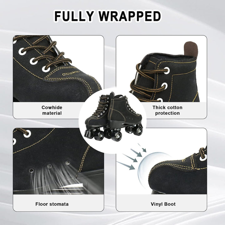wilverz Rollschuhe Doppelreihige Rollschuhe Verstellbare Vierrad-Rollschuhe für den Aussenbereich, G