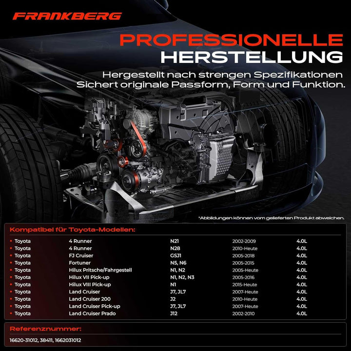 Frankberg Riemenspanner Keilrippenriemen Spannrolle für 4 Runner FJ Cruiser Land Cruiser Tacoma 2002