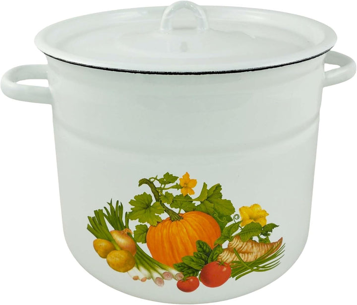 Emaille Kochtopf Topf 9 Liter mit Motiv ca 25cm Durchmesser/Retro Nostalgie Geschirr
