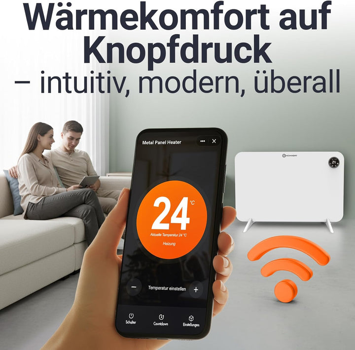 Infrarot Wandheizung 450W - Sofort Wohlfühlwärme - Senkt Heizkosten enorm - Luxusausstattung mit The