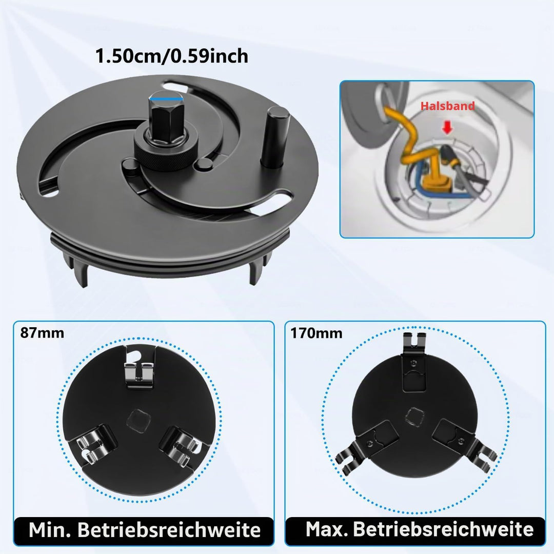 ZKTOOL Universeller Tankdeckelschlüssel, 3-Backen, verstellbarer Kraftstofftankdeckelschlüssel, Werk