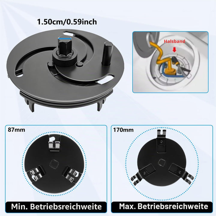 ZKTOOL Universeller Tankdeckelschlüssel, 3-Backen, verstellbarer Kraftstofftankdeckelschlüssel, Werk