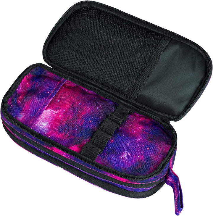 Baagl Federmäppchen und Turnbeutel Set 2-teilig für Mädchen - Galaxy | Federtasche Etui mit 3 Fächer