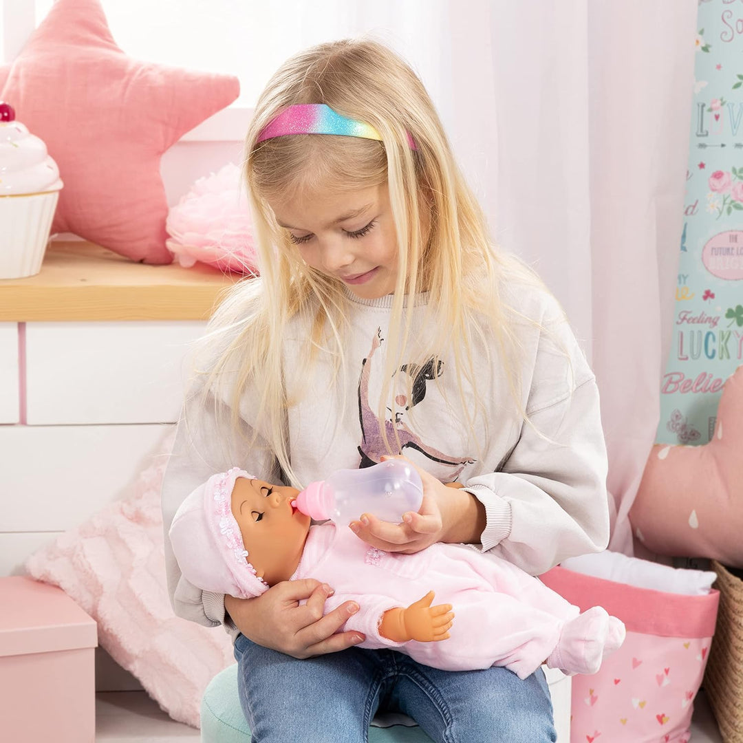 Bayer Design 93824CK Babypuppe interaktiv, sprechend, Schlafaugen, weicher Körper, 24 Babylaute, 38