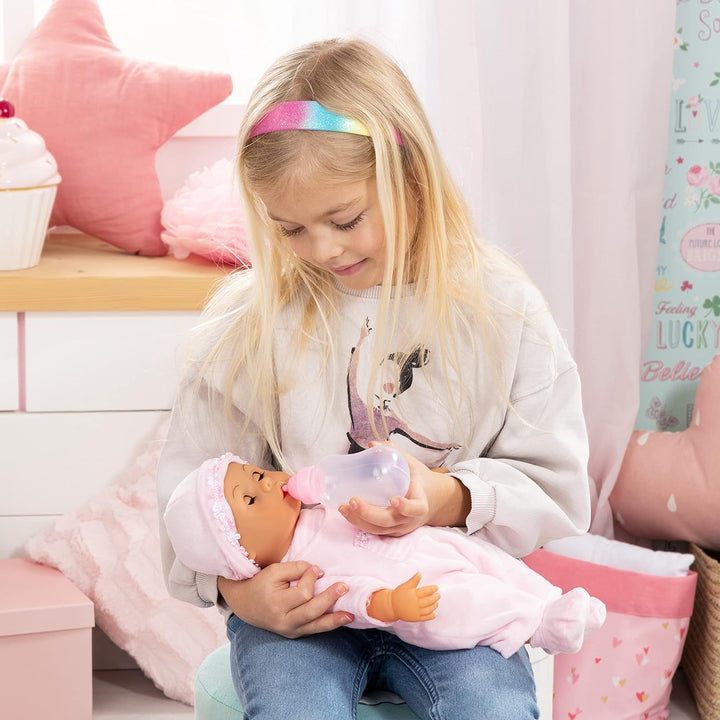 Bayer Design 93824CK Babypuppe interaktiv, sprechend, Schlafaugen, weicher Körper, 24 Babylaute, 38