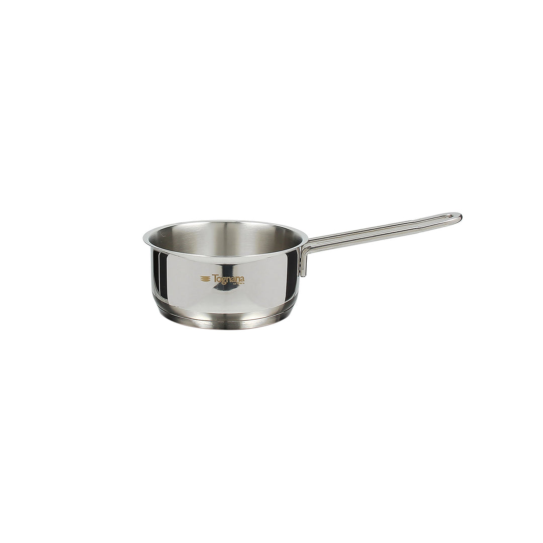 Tognana vanitosa Bratentopf 14 cm mit 1 Griff, Edelstahl, Silber