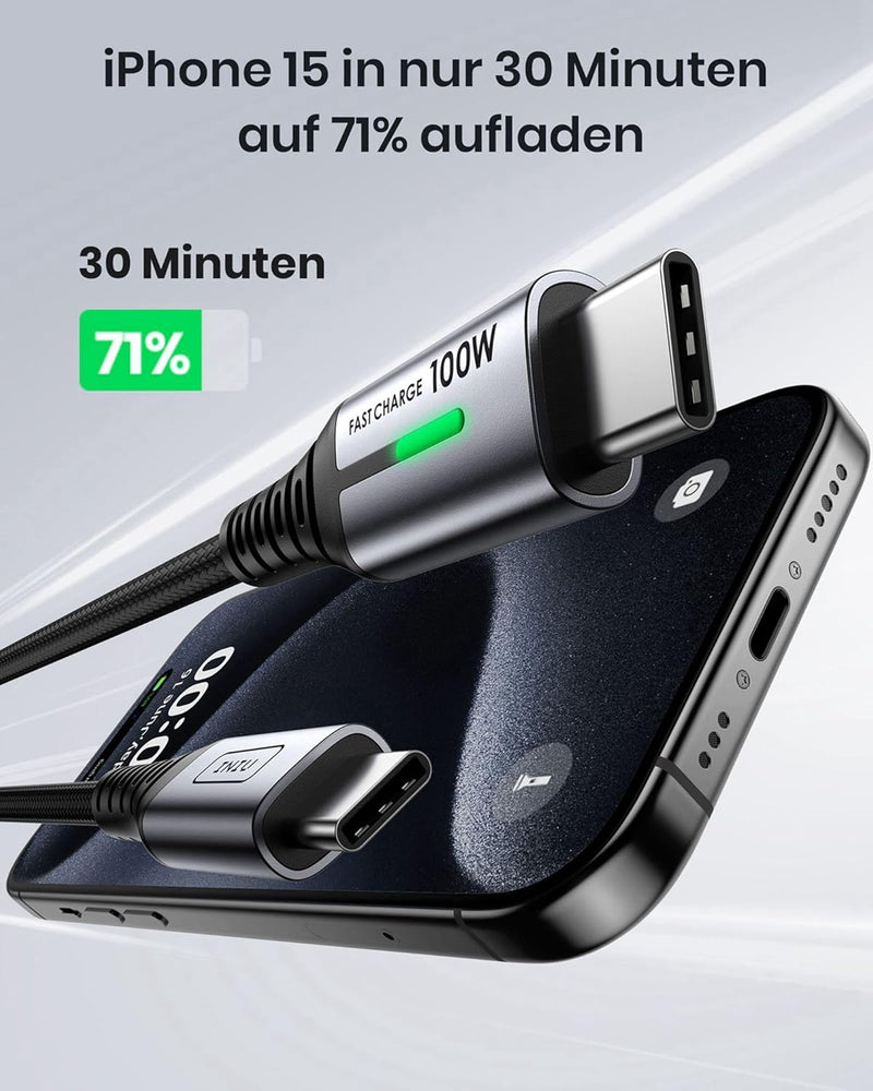 Baseus Power Bank, 65W 20000mAh Powerbank schnelles Aufladen & INIU USB C Kabel, 100W [2m] PD3.0 Sch