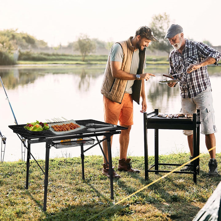 FIVMEN Campingtisch Klappbar 90x51,5 cm Klapptisch Camping Höhenverstellbar Aluminium Camping Tisch