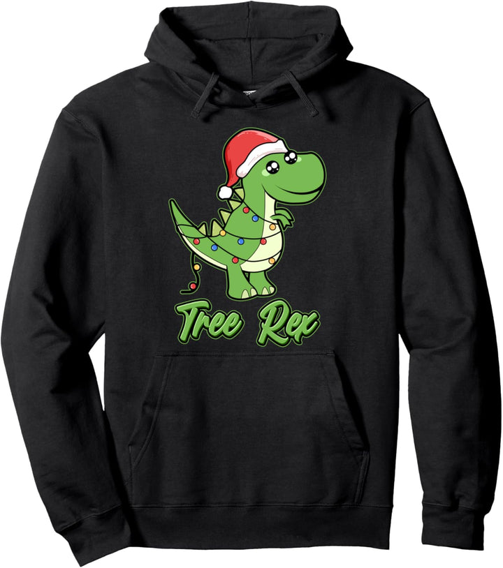 Christmas Frohe Weihnachten Santa Claus Dinosaurier TREEREX Pullover Hoodie