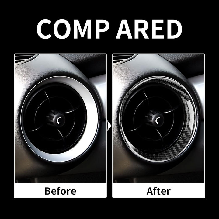 KUNGKIC Kohlefaser Seite Mitte Luftauslass Entlüftung Dekorative Aufkleber Innenraum Carbon Fiber Si