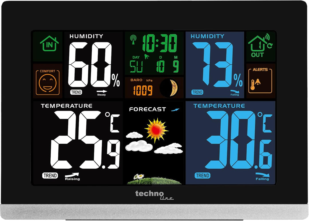 Technoline WS 6462 Funkwetterstation, Innentemperatur, Aussentemperatur, Luftfeuchte, Luftdruck, Ten