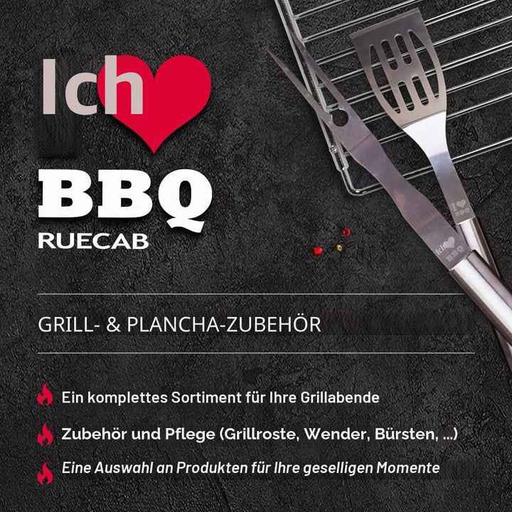 I LOVE BBQ – RUECAB Grillroste für Grill und Smoker – Doppelt verstellbarer Grillrost, 31 x 23 cm, v