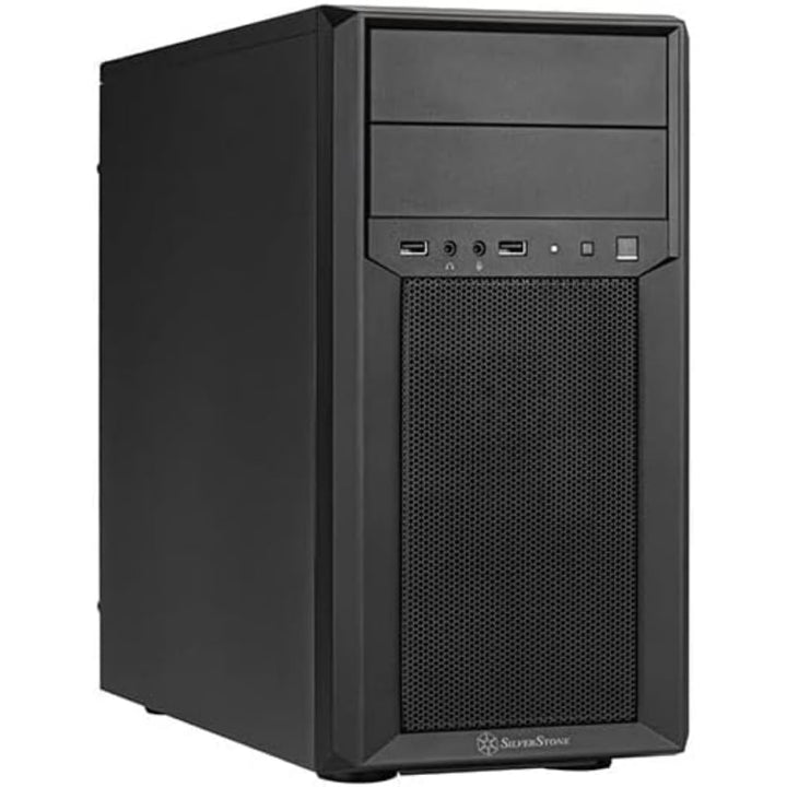 Silverstone SST-FA313-B Kompaktes Micro-ATX-Tower-Gehäuse, EIN vorinstallierter hinterer 120-mm-Lüft