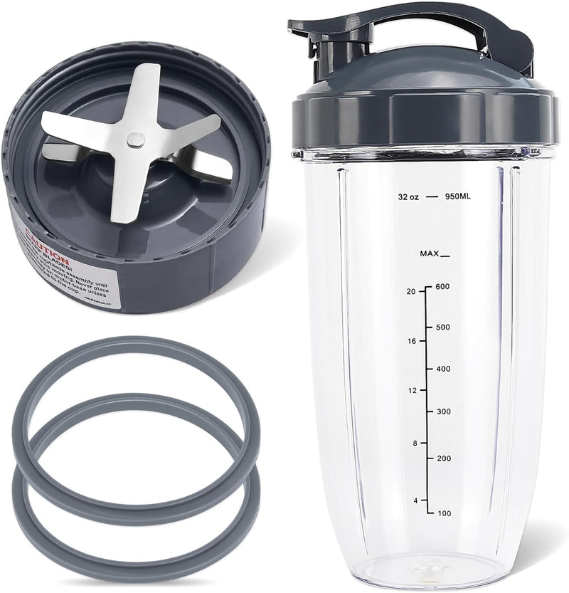 5 Stück Mixer-Ersatzteile Extraktorklinge und 900 ml Becher für NutriBullet 600 W und 900 W Serie, i