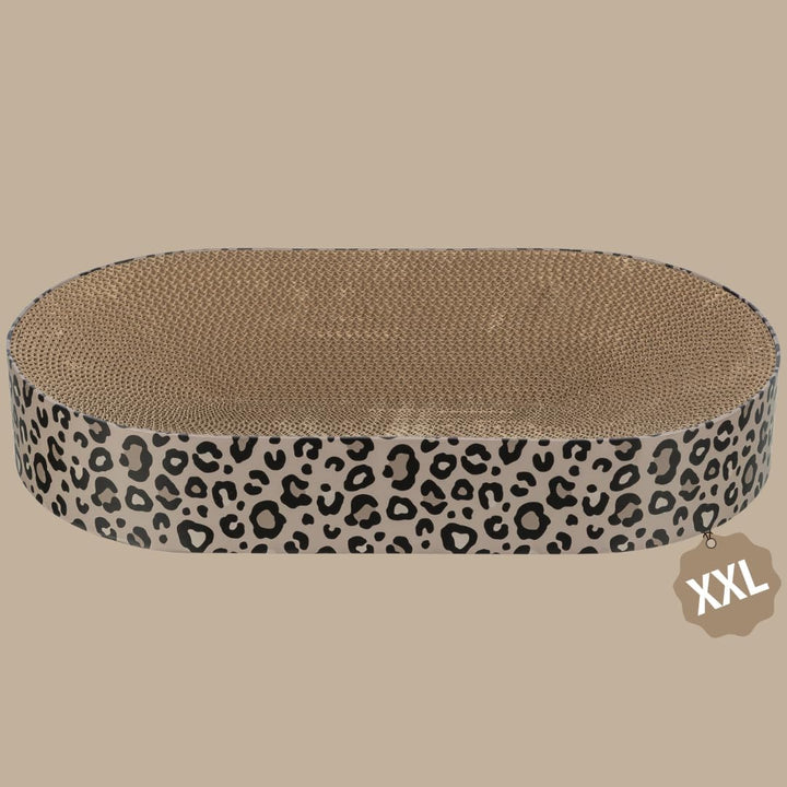 Trixie Kratzbrett Leo aus Pappe 63 × 10 × 35 cm, Kratzspielzeug mit Katzenminze, braun - 48035