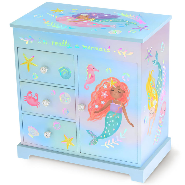 Giggle & Honey® Meerjungfrau Kindergeburtstag Gastgeschenke Mädchen – Music Box Schmuckkästchen mit