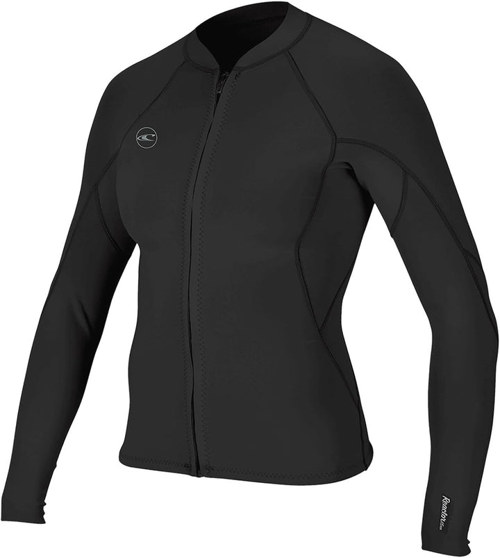 O';Neill Womens Reactor II 1,5 mm Neopren-Neoprenanzugjacke mit Reissverschluss vorne in Schwarz - L