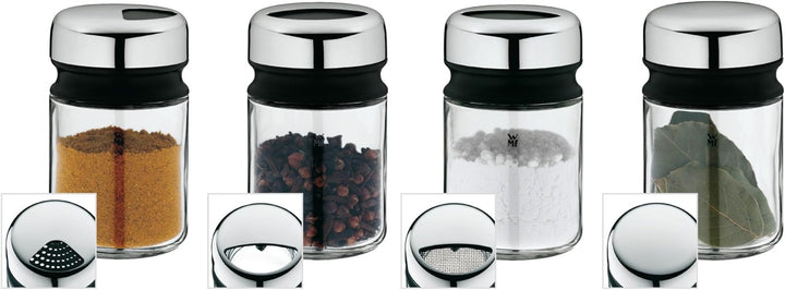 WMF Kaffeedose mit Kaffeelöffel Kult Cromargan Edelstahl rostfrei mattiert 500g & Streuer-Set 4-teil