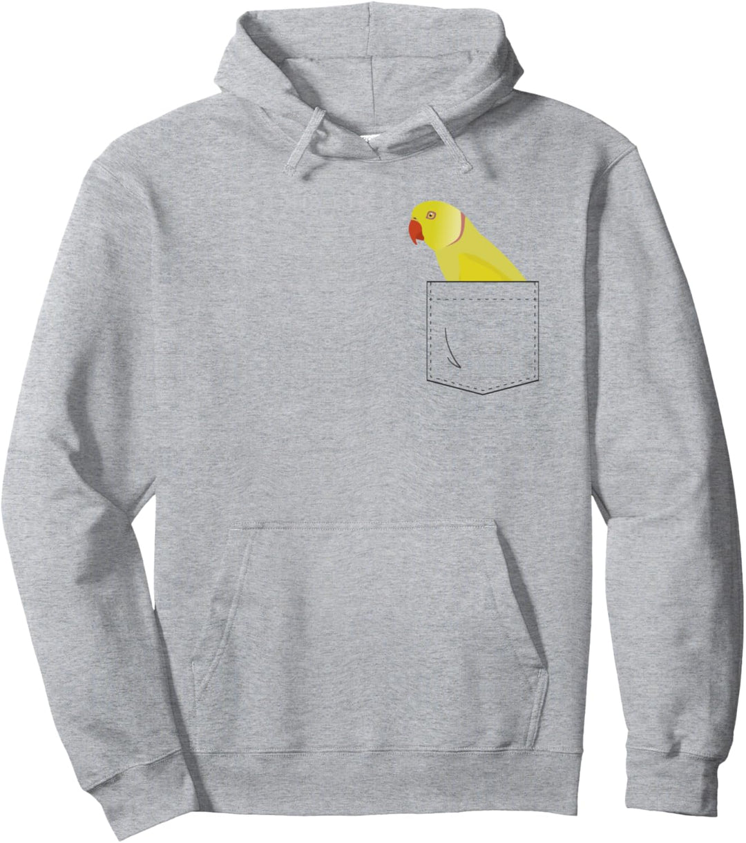 Indischer Ringneck-Sittich-gelber Papagei, gefälschte Tasche Pullover Hoodie