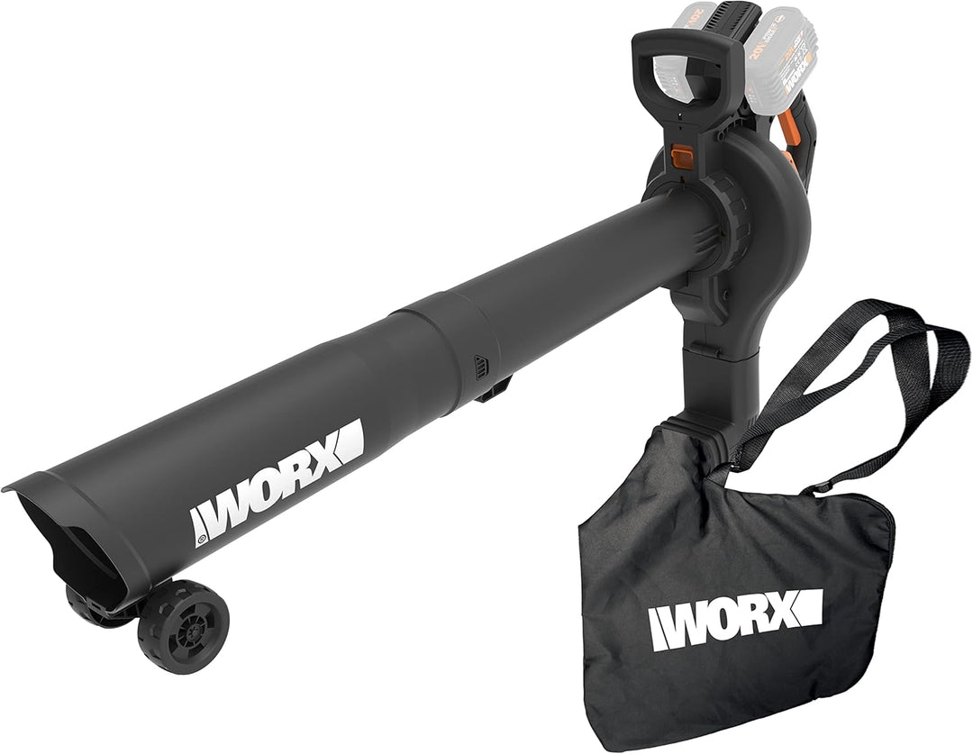 WORX WG583E.9 Akku-Laubbläser/Laubsauger 40V(2x20V) - 2 in 1 zum Laub Zusammenkehren & Aufsaugen - 3