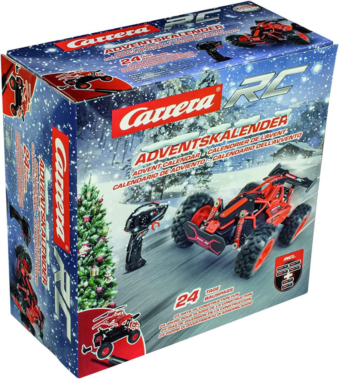 Carrera RC Adventskalender 2.0 2,4 GHz Buggy, Rot │Ferngesteuertes Auto aus 24 Bauteilen bauen │Elek