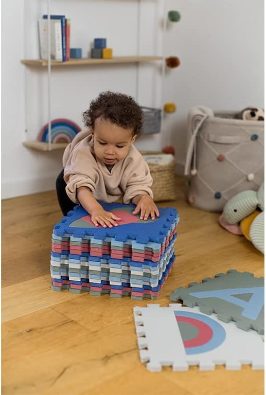 Kindsgut Spielmatte für den Boden aus Puzzleteilen, Perfekt zum Krabbeln, Toben und Spielen, Zahlen